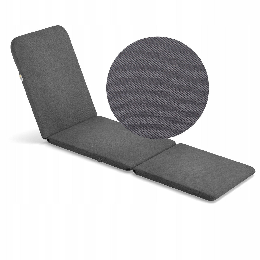 Coussin pour chaise longue Jaipur, couleur gris foncé, tissu S-500, dimensions 190 x 60 cm, deux systèmes de fixation, imperméable, lavable en machine, S-49