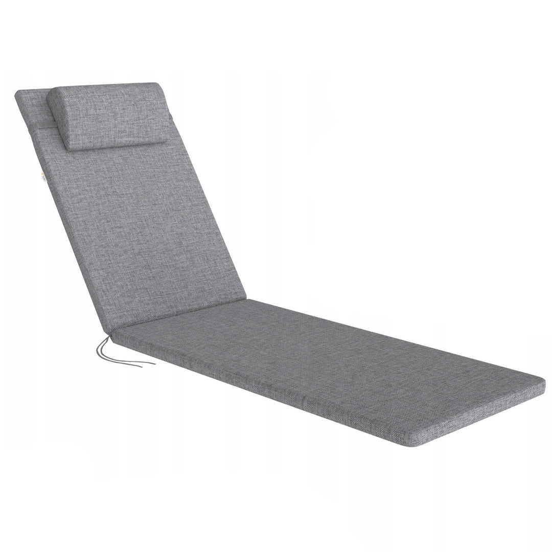Coussin pour chaise longue Madera, couleur grise, tissu S-550 mélangé, dimensions 190 x 55 cm, fixation par sangle élastique, imperméable, mélangé S-23