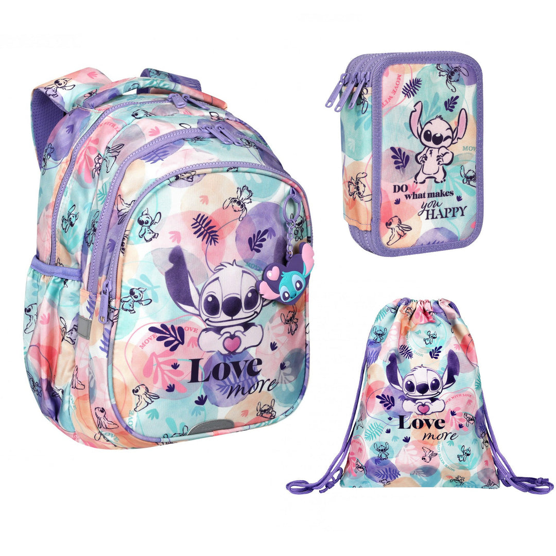 Ensemble scolaire Stitch Coolpack, sac à dos Jerry à deux compartiments (15 pouces), trousse Jumper 3 et sac de sport pour chaussures