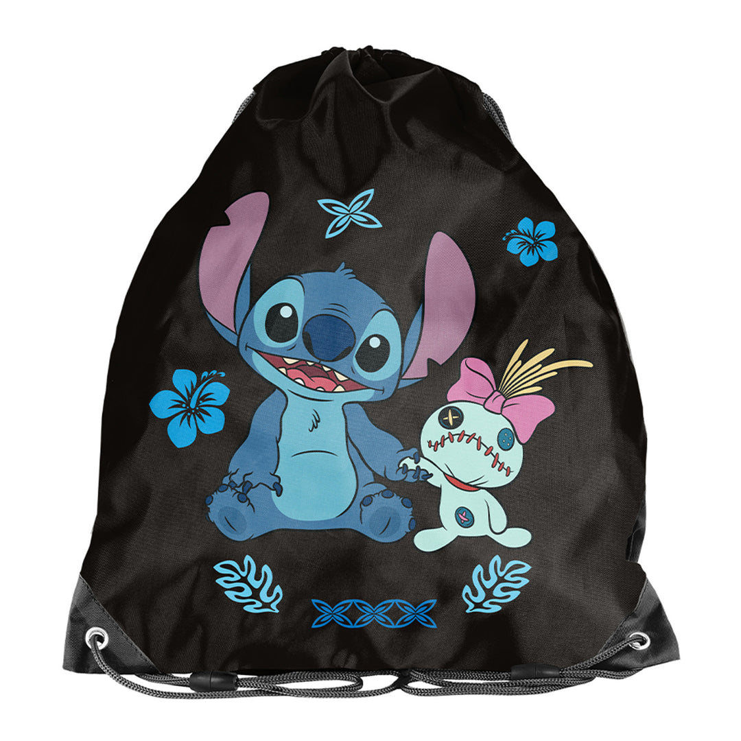 Ensemble scolaire Stitch Paso, sac à dos à trois compartiments, avec un compartiment pour ordinateur portable et un fond renforcé, trousse à crayons avec élastiques pour les fournitures, sac à chaussures pouvant être porté sur le dos, DS26MM