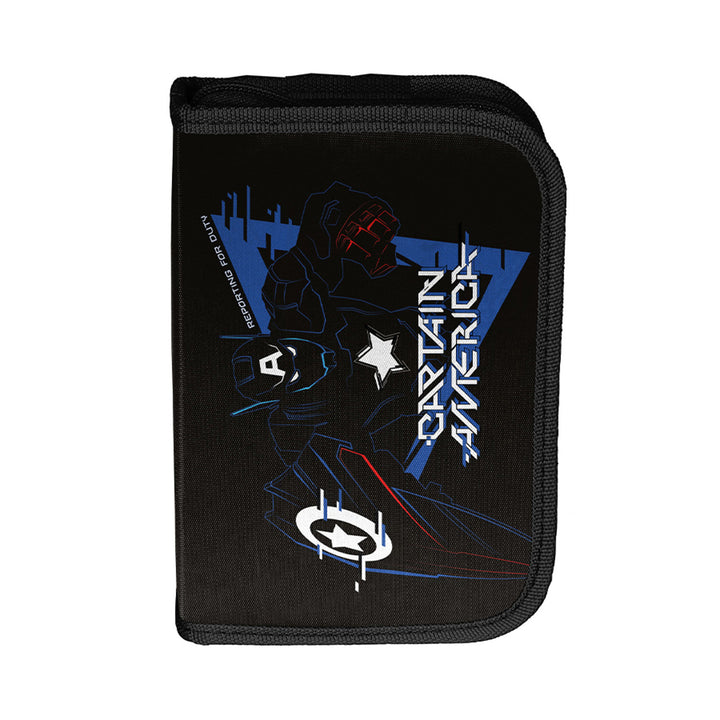 Ensemble scolaire Captain America Paso, sac à dos à deux compartiments, avec éléments réfléchissants et dos renforcé, trousse vide avec poignées pour les fournitures, sac à chaussures pouvant être porté sur le dos, AV26KK