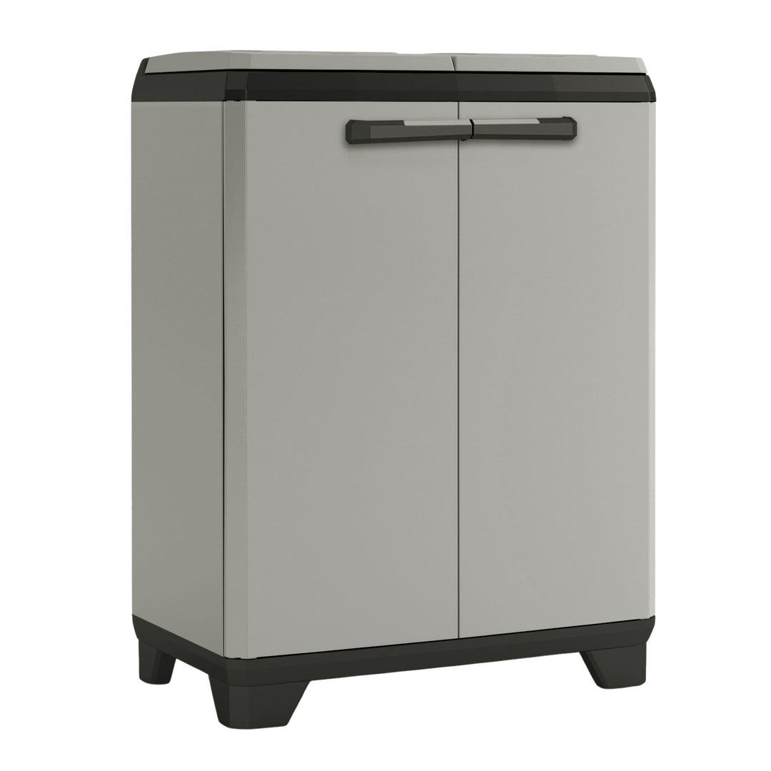 Meuble de tri sélectif Keter Planet, capacité 2 x 110 L, couleur grise, 68 x 39 x 92 cm, 246640