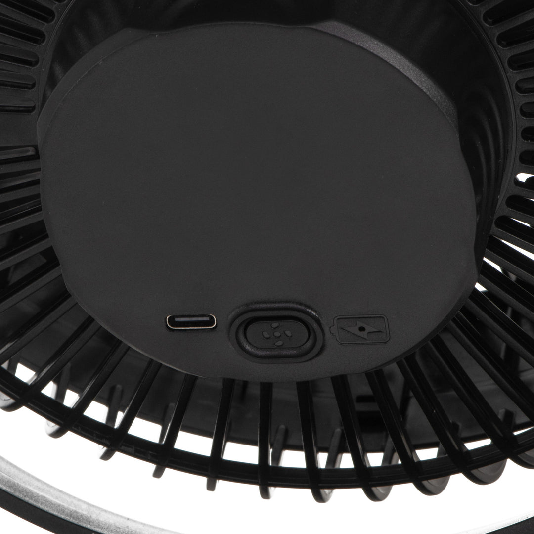 Ventilateur de bureau à pince, rechargeable, 15,5 cm, rotation à 360°, USB-C, Adler