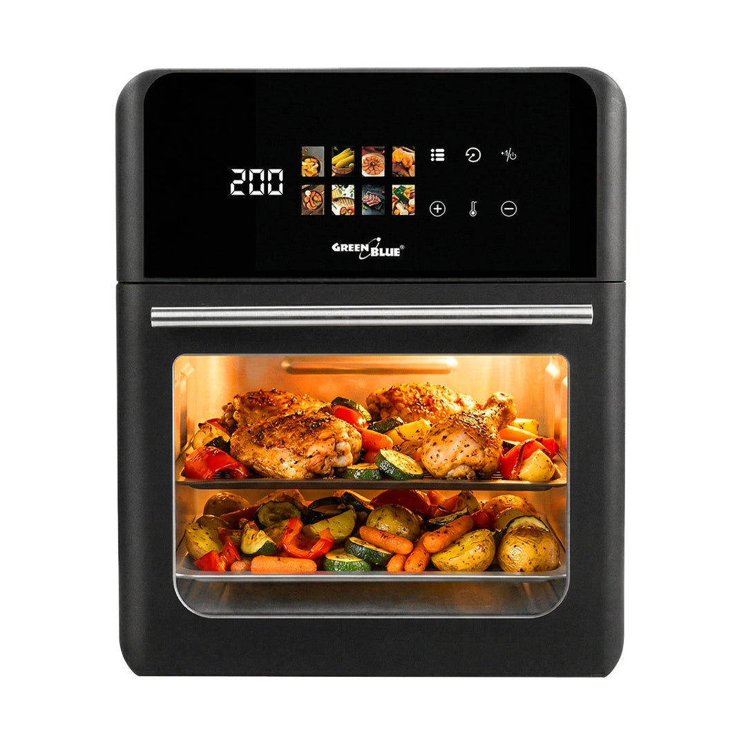Friteuse sans huile AIR FRYER GreenBlue, puissance 1800 W, capacité 10 l, 8 programmes, accessoires, minuterie, GB950 + thermomètre/sonde pour aliments, GreenBlue GB178