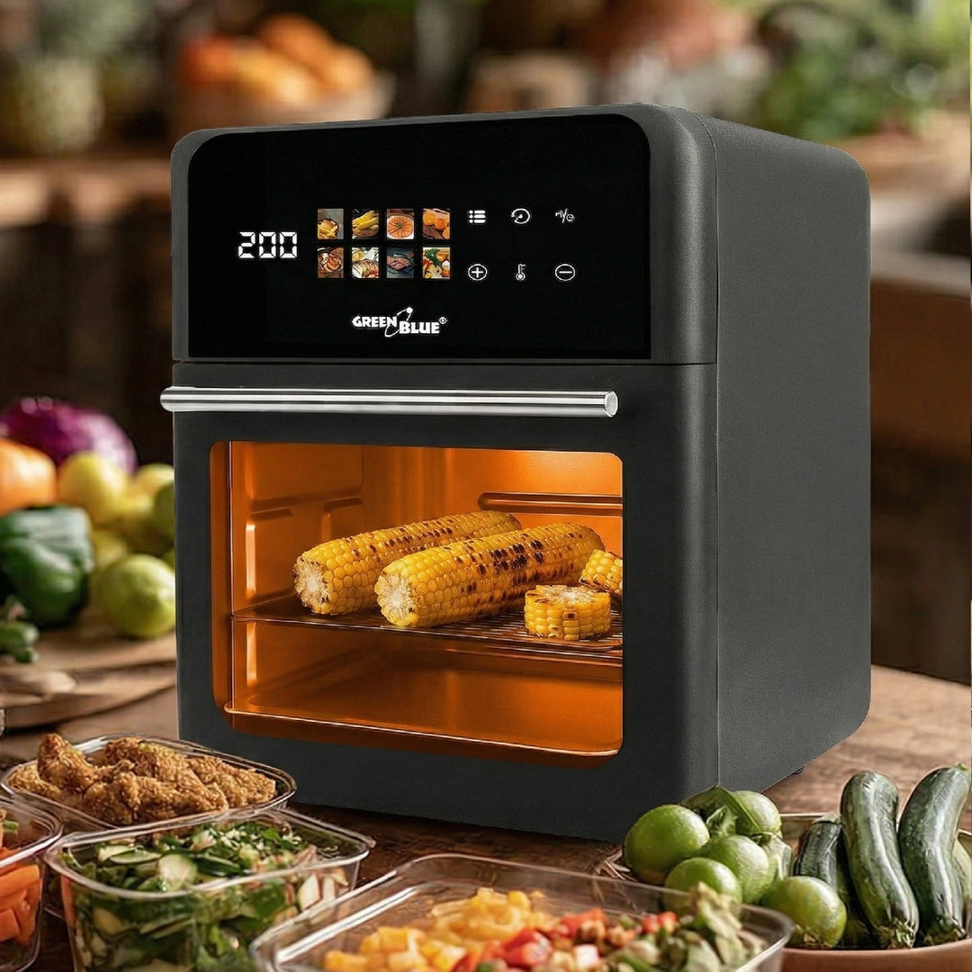 Friteuse sans huile AIR FRYER GreenBlue, puissance 1800 W, capacité 10 l, 8 programmes, accessoires, minuterie, GB950 + 100 sachets en papier de 16 cm