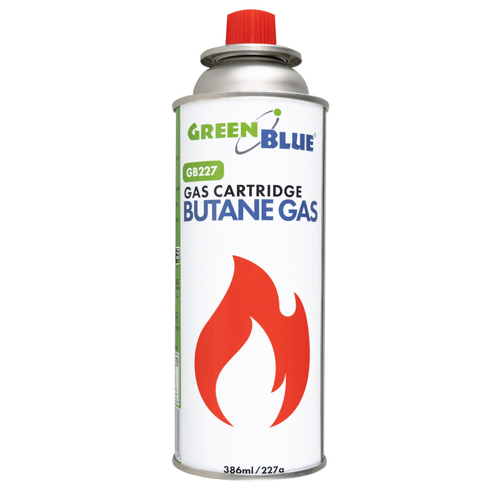 Réchaud à gaz portable Alpen Camping, 2 en 1, consommation de gaz 124 g/h, allumage piézoélectrique, ICELAND IK-1000 PRO+ 4 cartouches de gaz de 227 g GreenBlue. Certification : Pi 0875, conforme à la norme EN 417