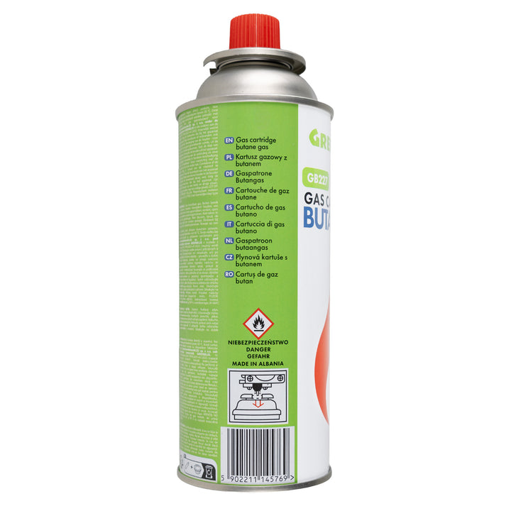 Réchaud à gaz portable Alpen Camping, 2 en 1, consommation de gaz 124 g/h, allumage piézoélectrique, ICELAND IK-1000 PRO+ 4 cartouches de gaz de 227 g GreenBlue. Certification : Pi 0875, conforme à la norme EN 417