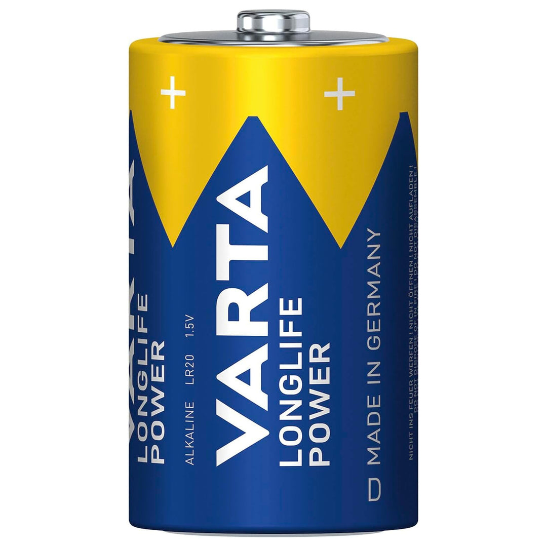 4 piles R-20 R20 D 1,5 V alcalines Longlife Power Varta
