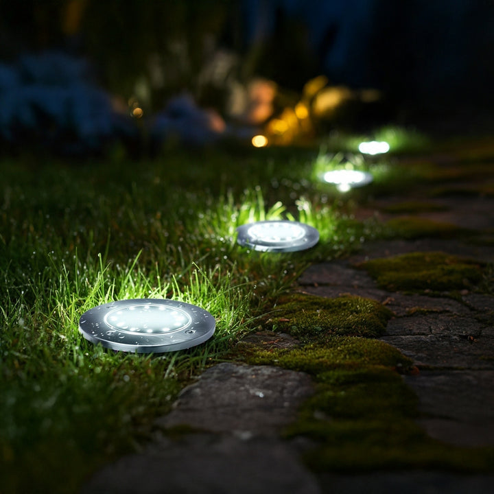 Lampe solaire LED de jardin à détection de mouvement Maclean IP44, 12 LED SMD, 4000 K, Ni-MH 600 mAh, 0,7 W, MCE318, lot de 4