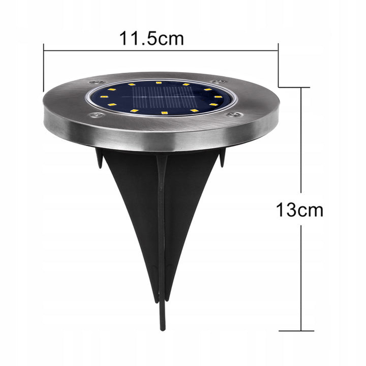 Lampe solaire LED de jardin à détection de mouvement Maclean IP44, 12 LED SMD, 4000 K, Ni-MH 600 mAh, 0,7 W, MCE318, lot de 4