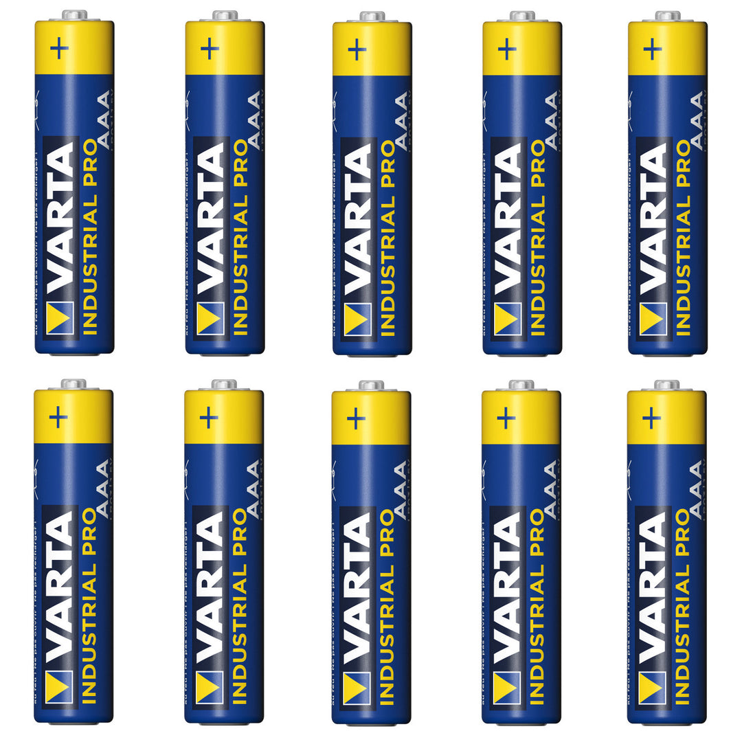 10 piles alcalines R-03 LR03 AAA Varta Industrial 4003