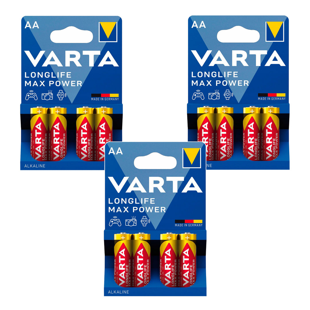 12 piles R-06 R06 AA 1,5 V alcalines R-06 Longlife Max Power Varta