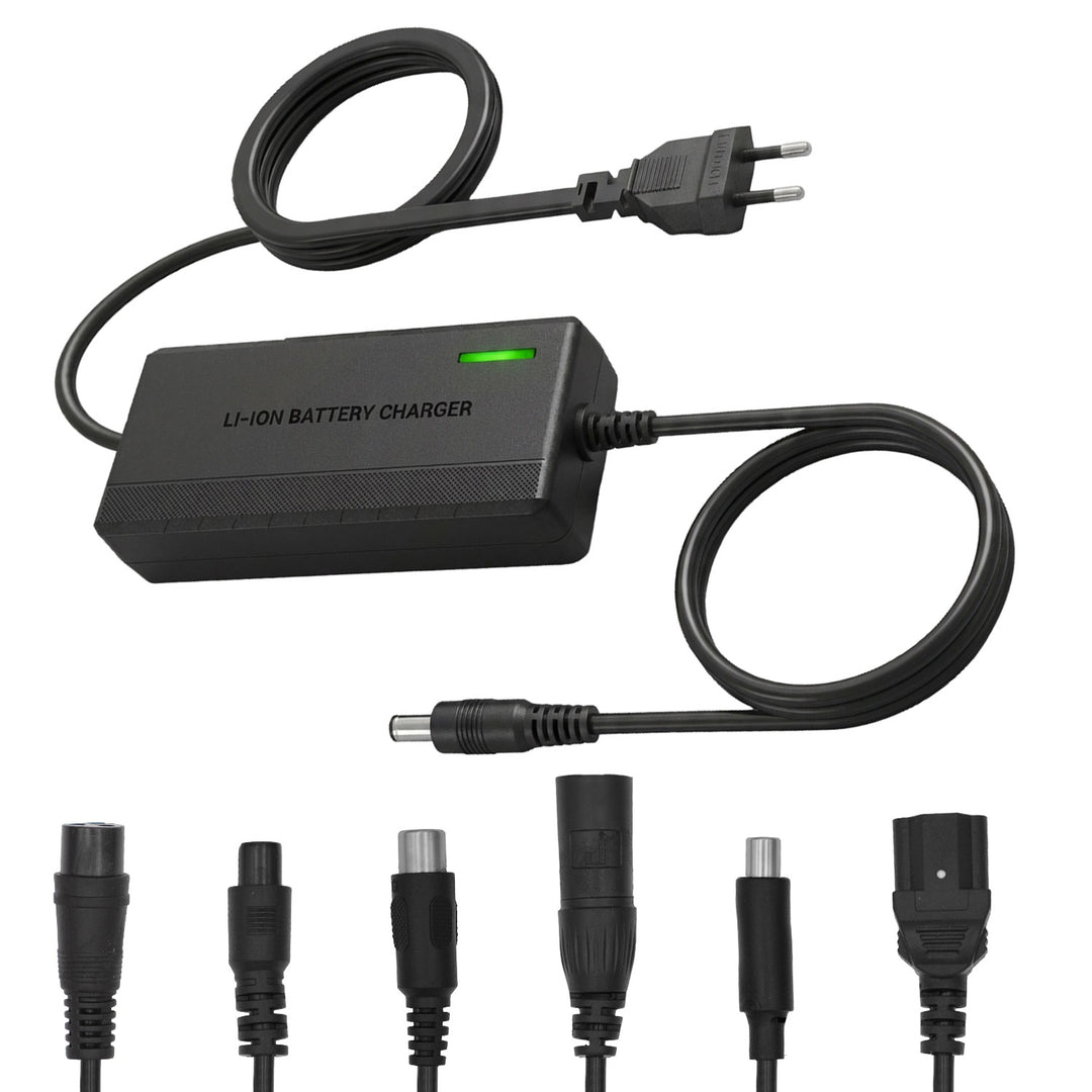 Chargeur universel / Bloc d'alimentation Maclean Energy, pour trottinettes électriques, 42 V CC, 2 A, 85 W max., recharge rapide, 6 fiches, MCE667