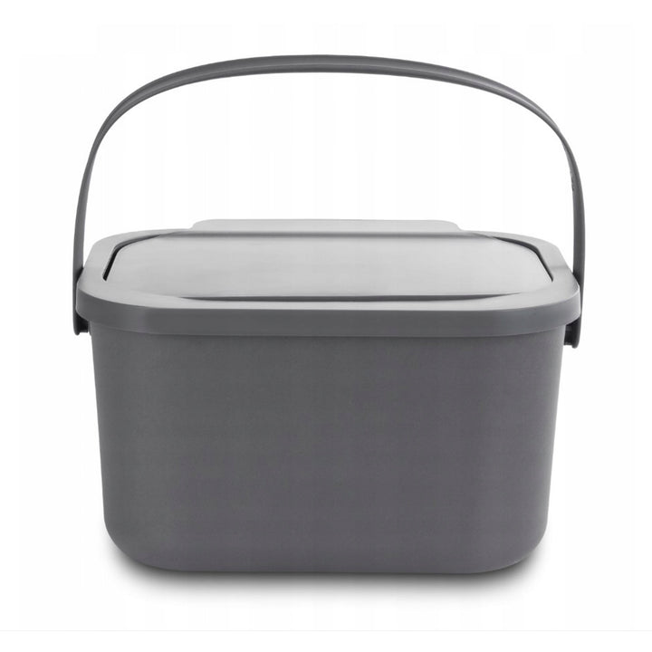 Poubelle pour déchets organiques, capacité 4,5 litres, grise, Mini Bini + 5 filtres à charbon Practic