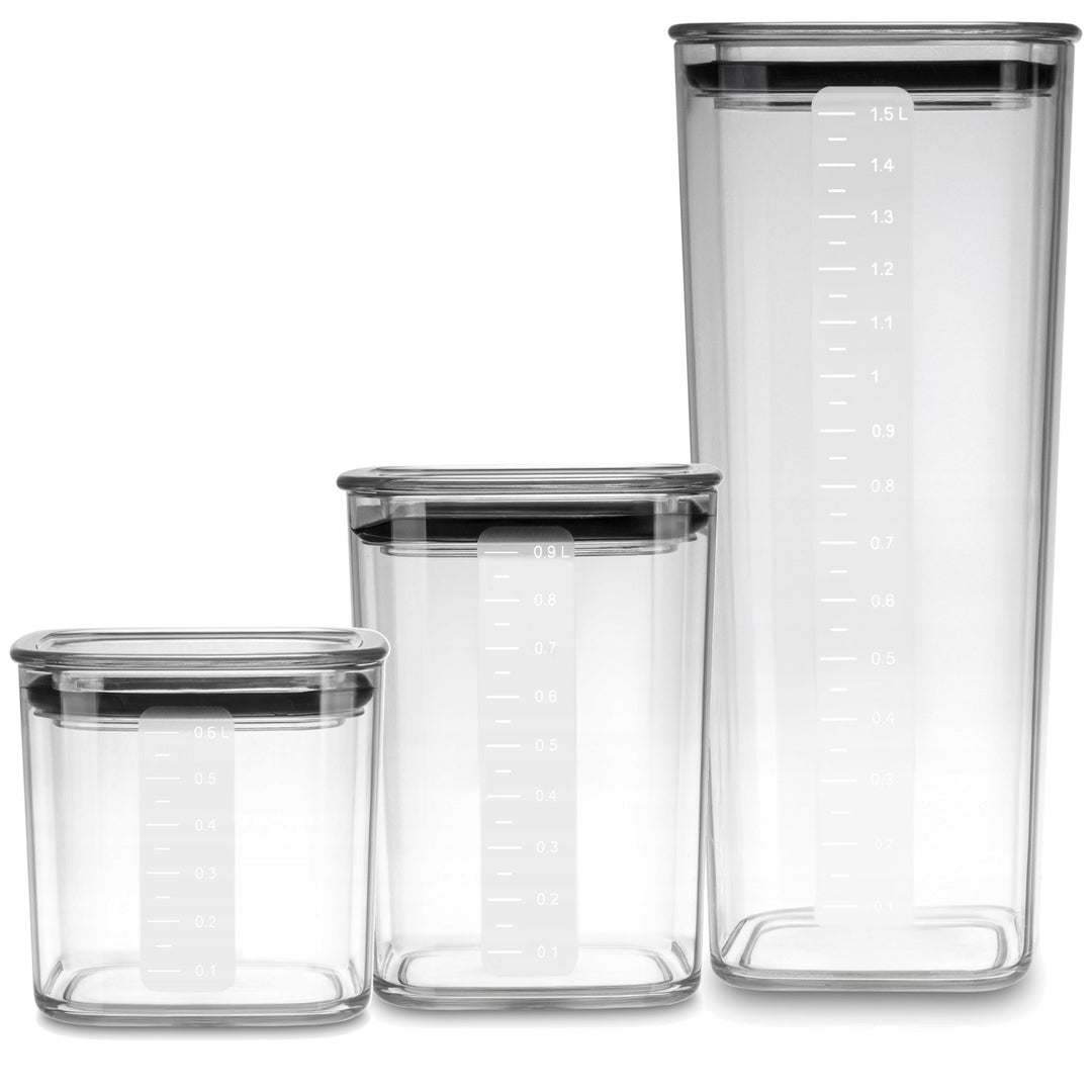 Boîtes de cuisine Practic pour produits en vrac, contenance 0,6 l, 0,9 l, 1,5 l, couvercles avec joint d'étanchéité,