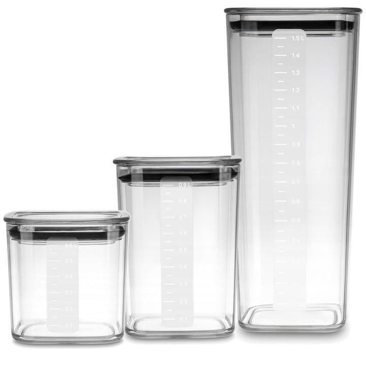 Boîtes de cuisine Practic pour produits en vrac, contenance 0,6 l, 0,9 l, 1,5 l, couvercles avec joint d'étanchéité,
