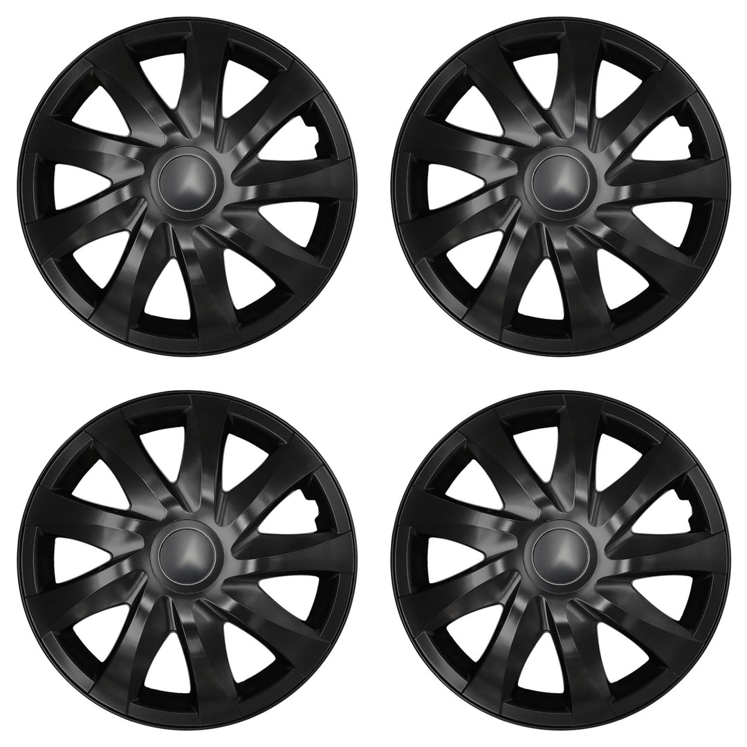 Enjoliveurs universels 14 pouces NRM DRACO noir mat, lot de 4