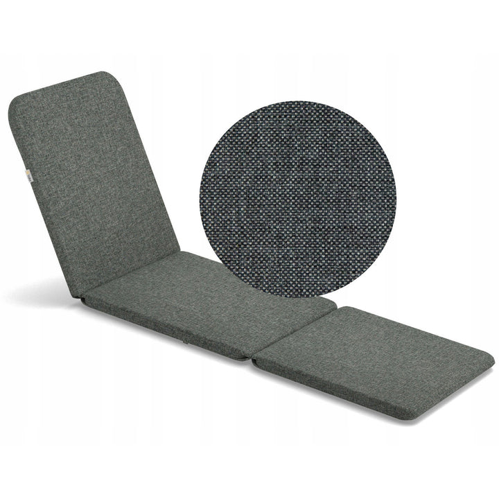 Coussin pour transat Jaipur, couleur gris foncé, tissu S-550, dimensions 190 x 60 cm, deux systèmes de fixation, imperméable, lavable dans son intégralité, Jaipur Melange S-02A