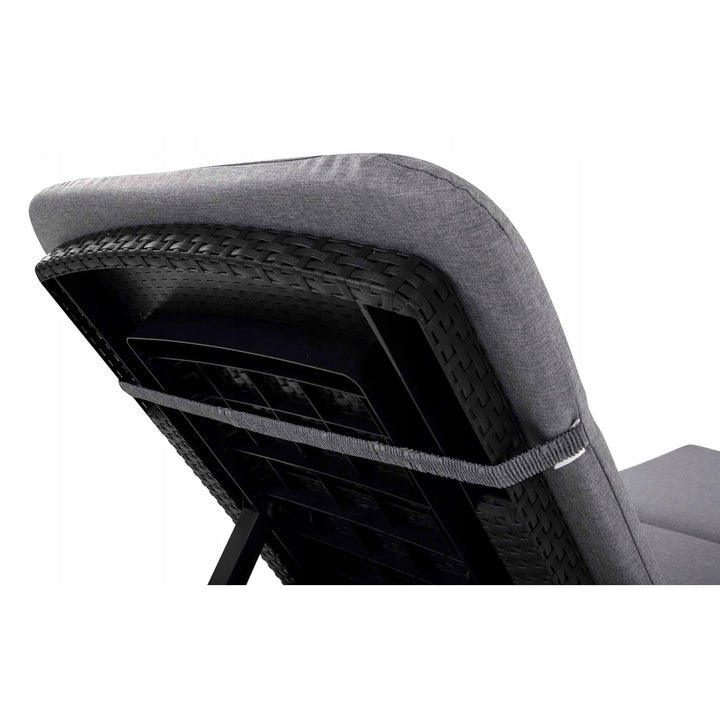 Coussin pour transat Jaipur, couleur grise, tissu S-550, dimensions 190 x 60 cm, deux systèmes de fixation, imperméable, lavable dans son intégralité, Jaipur Melange S-03