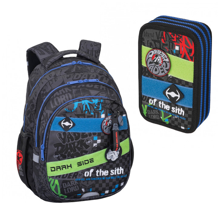 Kit scolaire Star Wars Coolpack, sac à dos Jerry à 3 compartiments (15") avec dos profilé et bretelles réglables, et trousse Jumper 3 avec accessoires