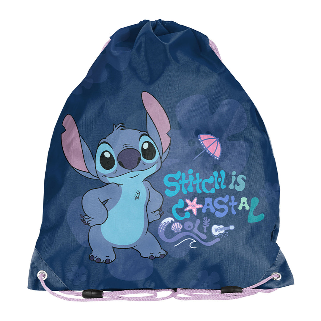 Ensemble scolaire Stitch Paso, sac à dos à deux compartiments, avec éléments réfléchissants et dos rigide, trousse vide avec poignées pour ranger les fournitures, sac à chaussures pouvant être porté sur le dos, DS26XX