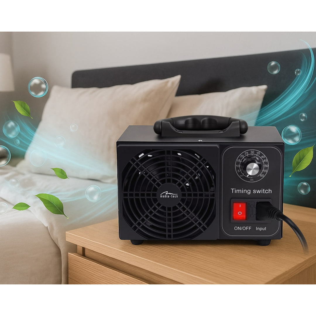 Ozonateur professionnel pour la désinfection et la purification de l'air, Mediatech, Débit d'ozone : 60 000 mg/h, minuterie, Puissance : 140 W, boîtier métallique