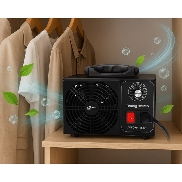 Ozonateur professionnel pour la désinfection et la purification de l'air, Mediatech, Débit d'ozone : 60 000 mg/h, minuterie, Puissance : 140 W, boîtier métallique