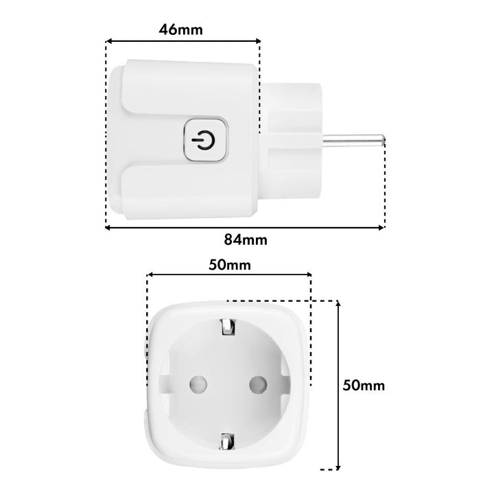 Prise WiFi GreenBlue à commande à distance, compatible Android/iOS/Alexa/Google Home, minuterie, wattmètre, max. 16 A/3 840 W, GB735 W, lot de 2
