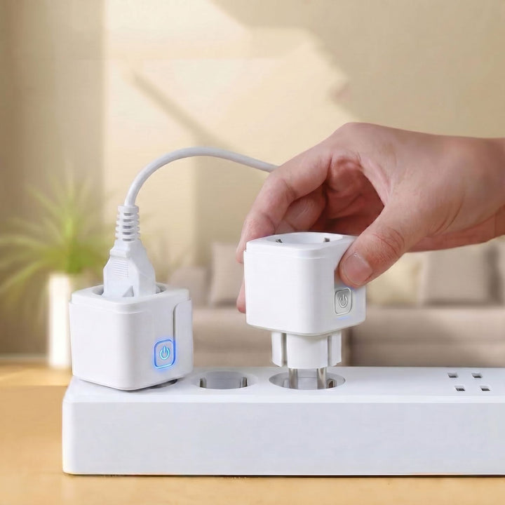 Prise WiFi GreenBlue à commande à distance, compatible Android/iOS/Alexa/Google Home, minuterie, wattmètre, max. 16 A/3 840 W, GB735 W, lot de 2