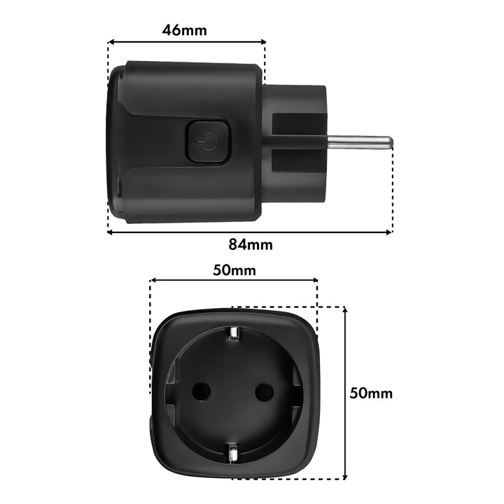 Prise WiFi GreenBlue à commande à distance, compatible Android/iOS/Alexa/Google Home, minuterie, wattmètre, max. 16 A/3 840 W, GB735 B, lot de 2