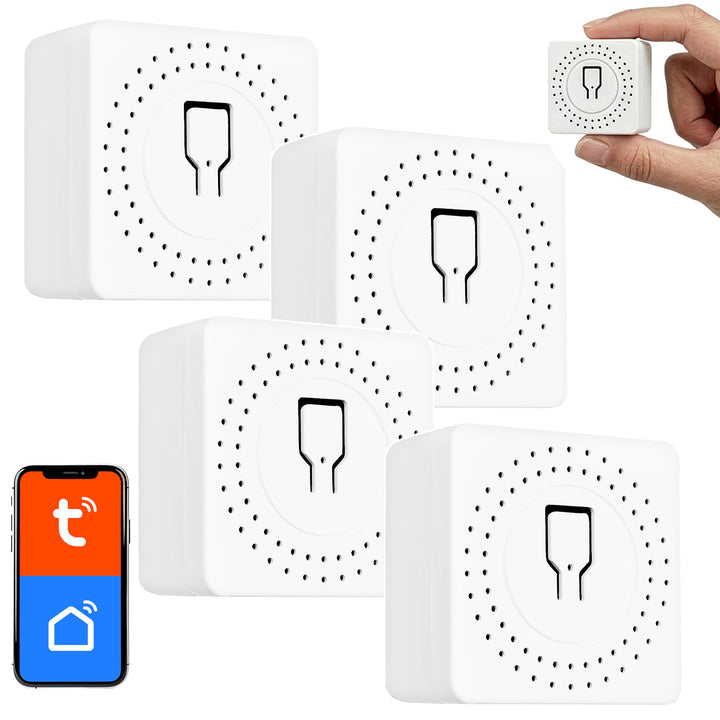 Relais Wi-Fi encastrable GreenBlue, Android/iOS/Alexa/Google Home, 100-240 V CA, 50/60 Hz, 16 A max., pour LED 150 W, GB739, lot de 4