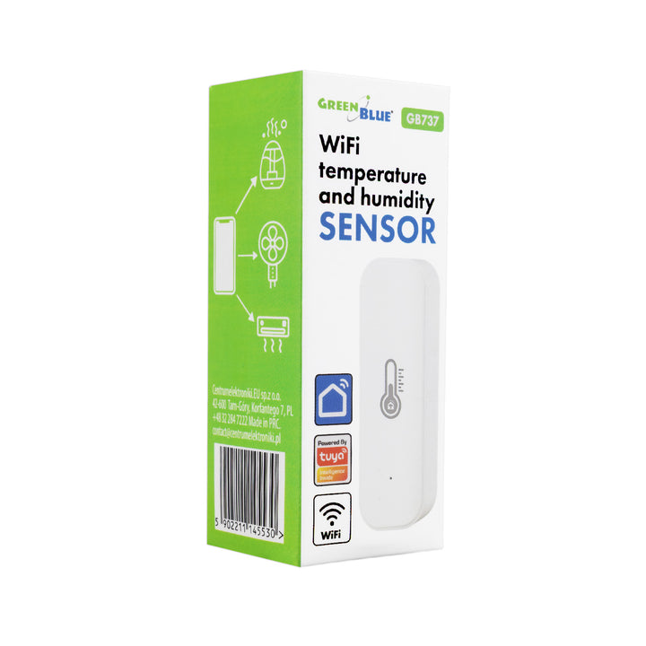 Capteur de température et d'humidité Wi-Fi GreenBlue, compatible Android/iOS/Alexa/Google Home, 3,0 V CC, LR03 x 2, GB737, lot de 2