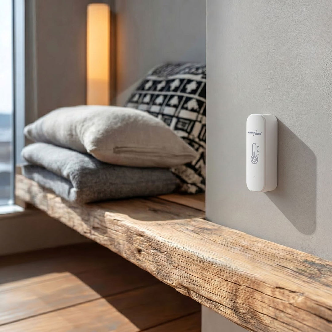 Capteur de température et d'humidité Wi-Fi GreenBlue, compatible Android/iOS/Alexa/Google Home, 3,0 V CC, LR03 x 2, GB737, lot de 2