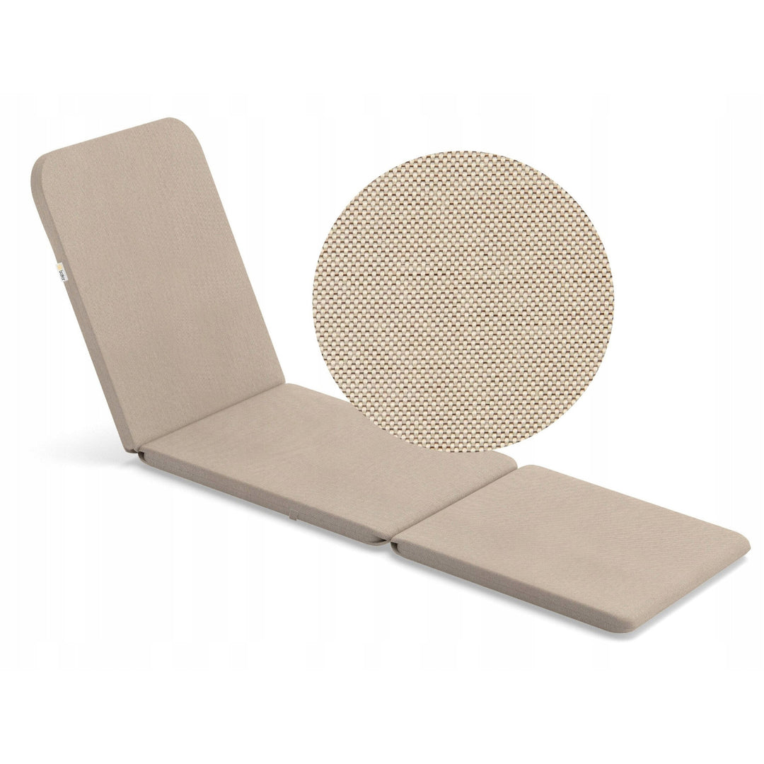 Coussin pour transat Jaipur, couleur beige, tissu S-550 mélangé, dimensions 190 x 60 cm, deux systèmes de fixation, imperméable, lavable dans son intégralité, mélangé S-21, lot de 3 pièces