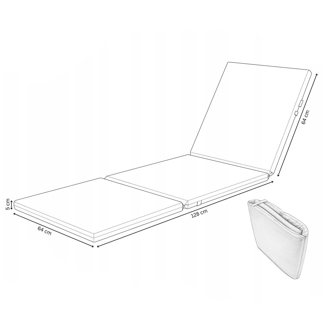 Coussin pour transat Daytona, couleur grise, tissu S-550 Melange, dimensions 192 x 64 cm, fixation par sangle élastique, imperméable, Melange S-23, lot de 3
