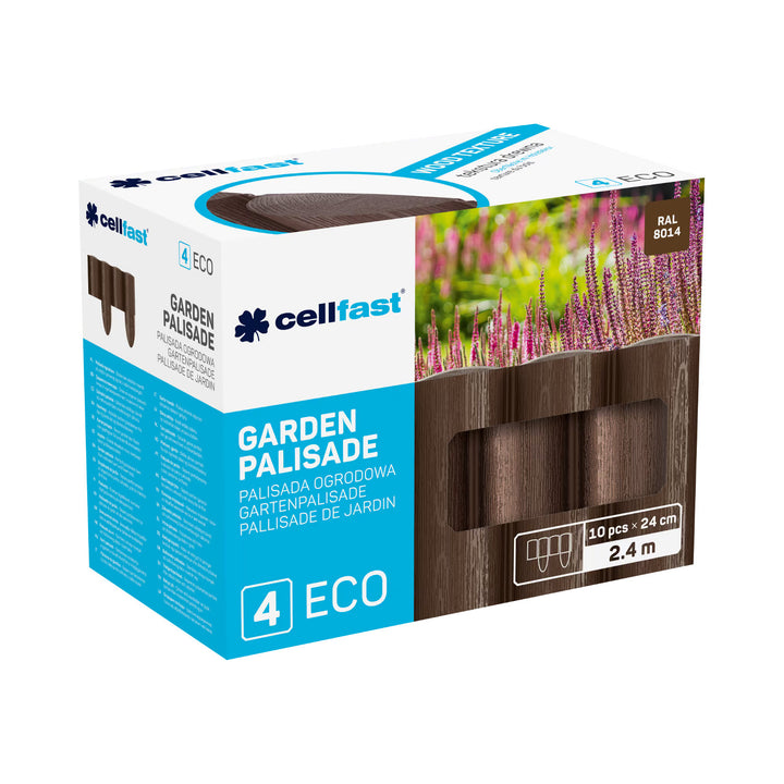 Palissade de jardin Cellfast, aspect bois, résistante au gel, longueur 7,2 m, couleur marron, 34-031