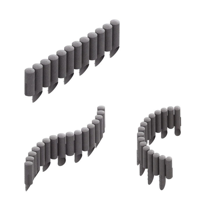 Palissade de jardin Cellfast, aspect bois, résistante au gel, longueur 6,9 m, couleur graphite, 34-044