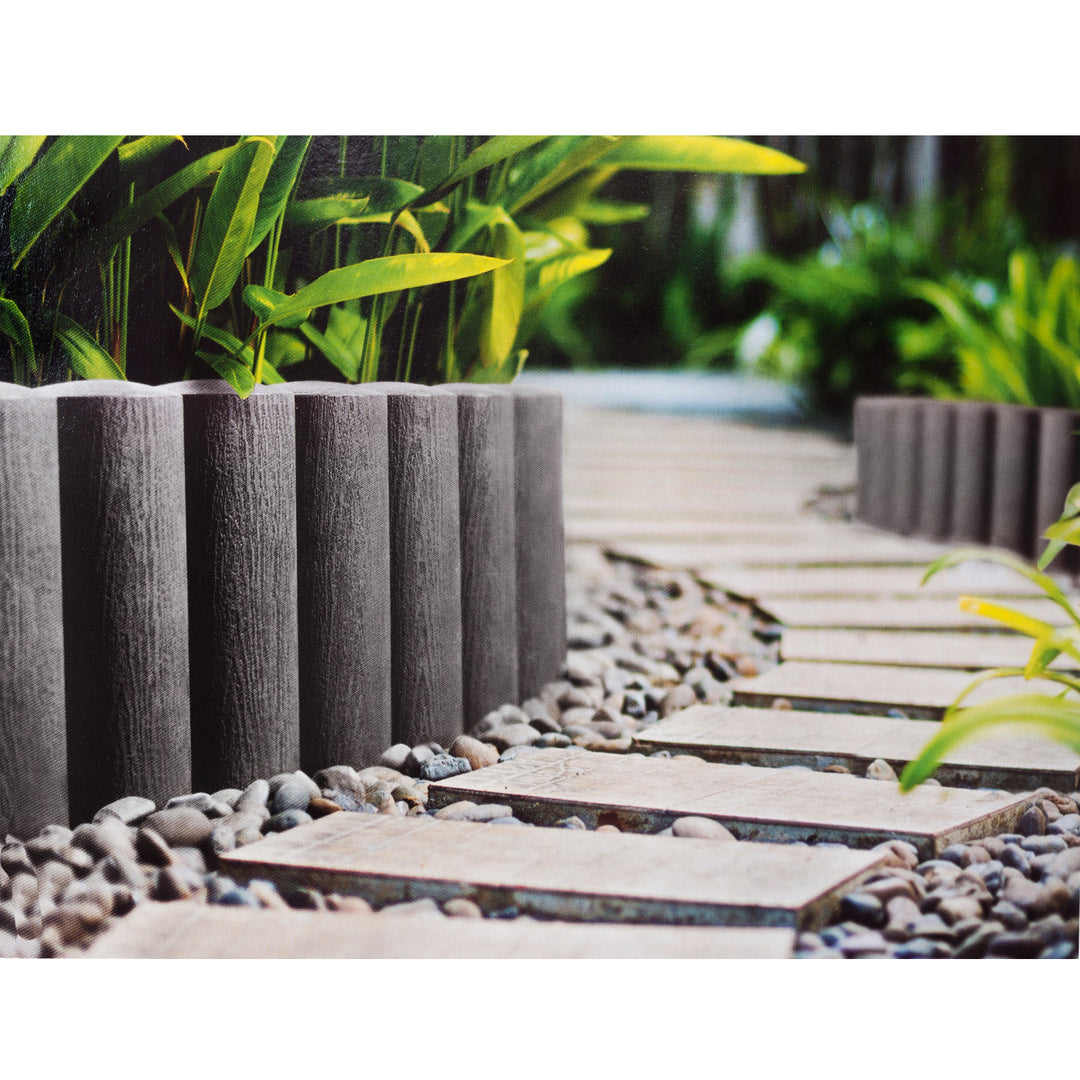 Palissade de jardin Cellfast, aspect bois, résistante au gel, longueur 6,9 m, couleur graphite, 34-044