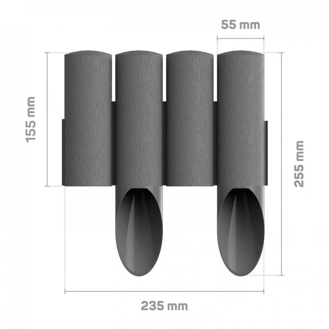 Palissade de jardin Cellfast, aspect bois, résistante au gel, longueur 13,8 m, couleur graphite, 34-044