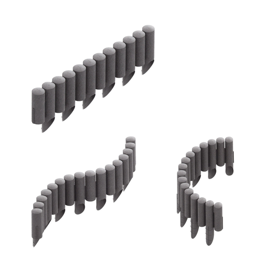 Palissade de jardin Cellfast, aspect bois, résistante au gel, longueur 20,7 m, couleur graphite, 34-044