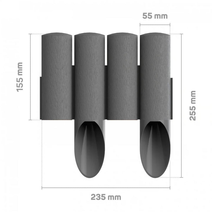 Palissade de jardin Cellfast, aspect bois, résistante au gel, longueur 20,7 m, couleur graphite, 34-044