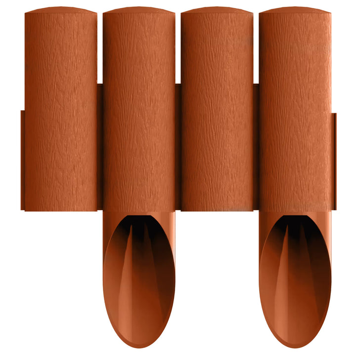 Palissade de jardin Cellfast, aspect bois, résistante au gel, longueur 20,7 m, couleur brique, 34-043