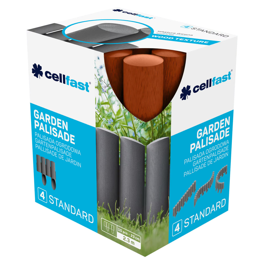 Palissade de jardin Cellfast, aspect bois, résistante au gel, longueur 20,7 m, couleur brique, 34-043