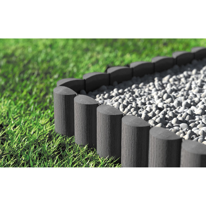 Palissade de jardin Cellfast, aspect bois, résistante au gel, longueur 14,4 m, couleur graphite, 34-054