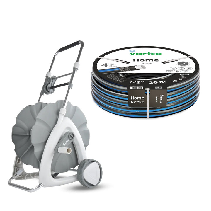 Chariot pour tuyau d'arrosage + tuyau d'arrosage Vartco Home 1/2" 20 m Agaplast