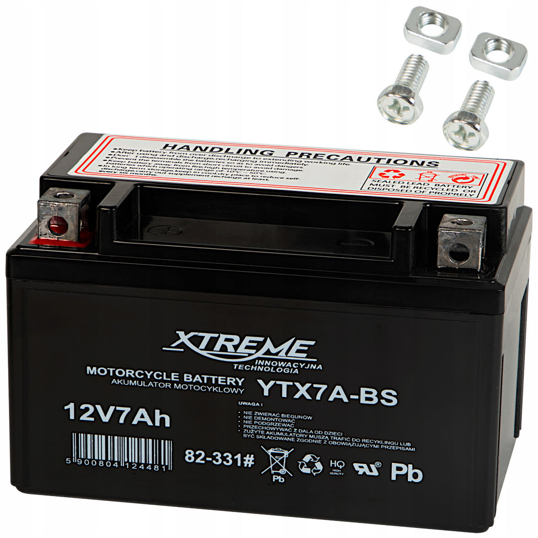Batterie gel pour moto Xtreme sans entretien, 12 V, 7 Ah, gauche, 82-331