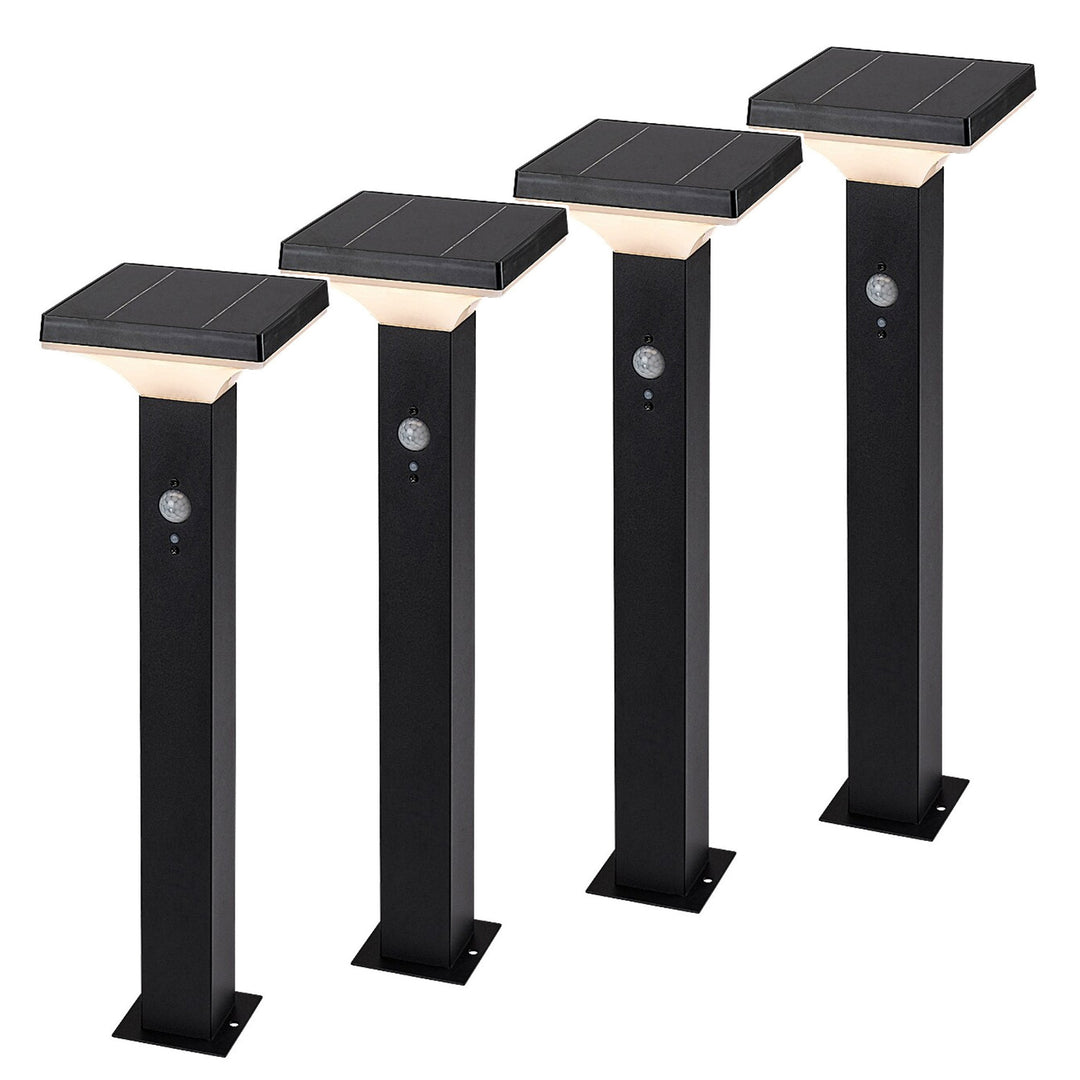 Lampe Rabalux, d'extérieur, solaire, sur pied, LED 4 W, IP44, noire, Geleen, 4 pièces