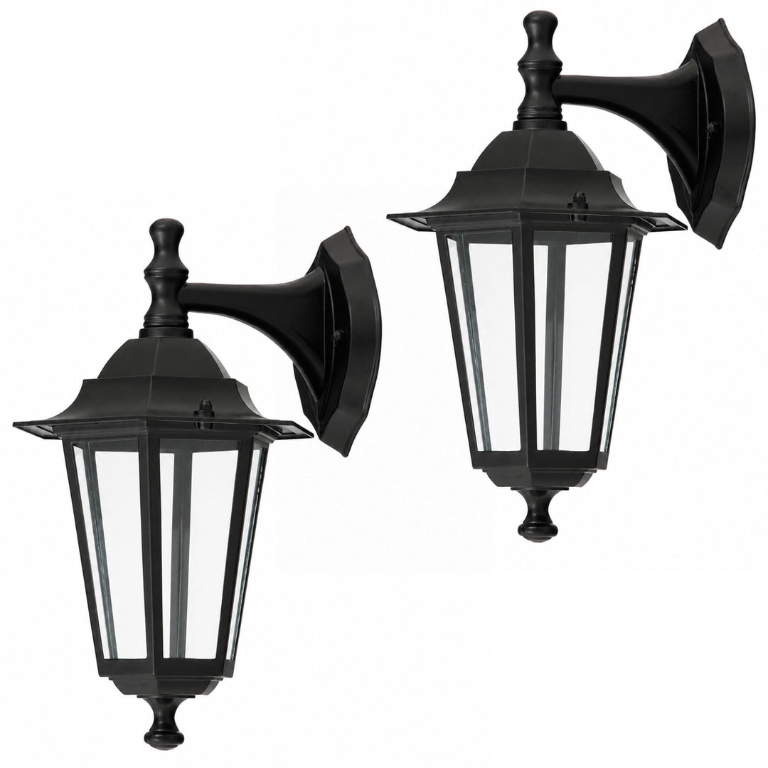 Applique murale Rabalux, d'extérieur, IP43, E27, 60 W max., noire, Velence, lot de 2