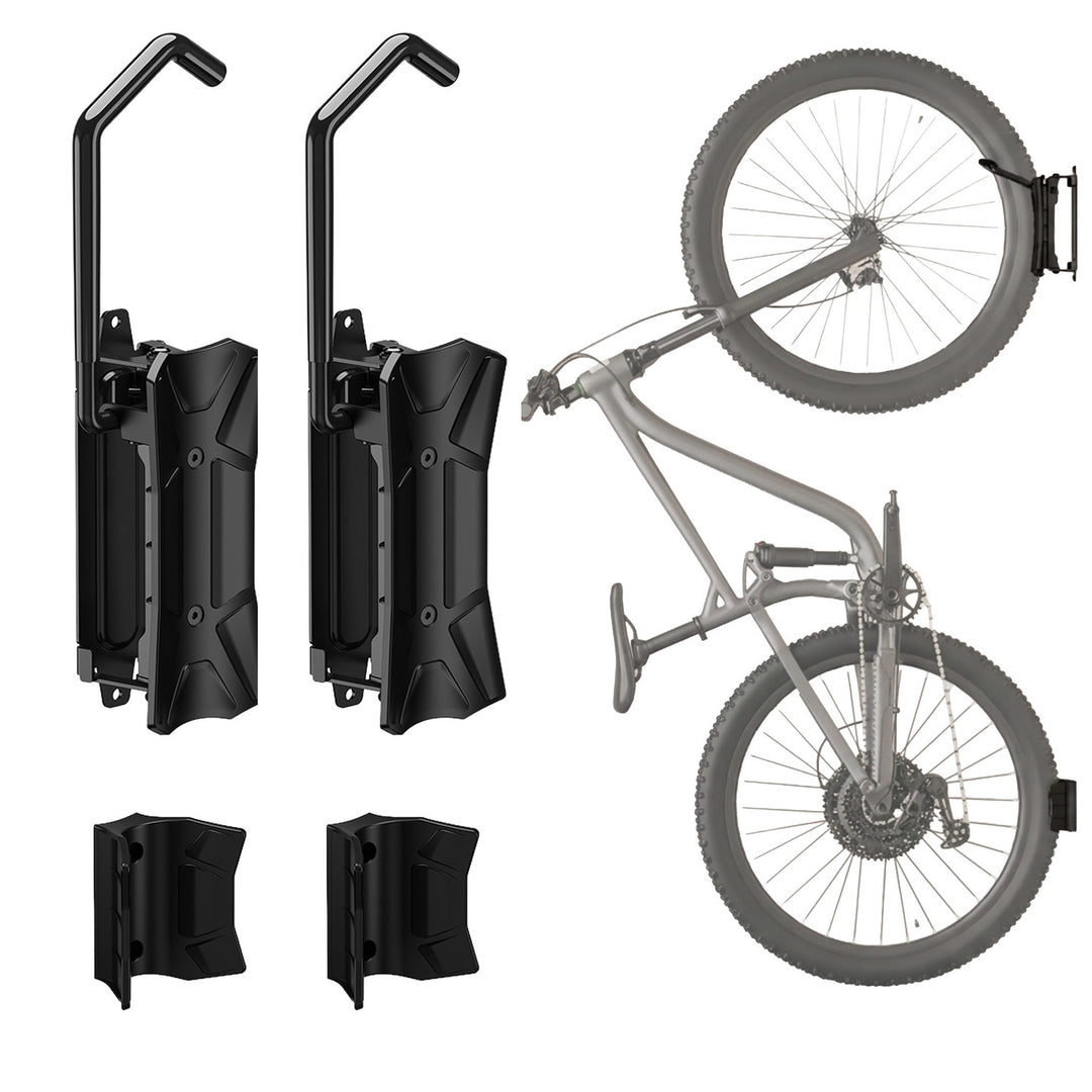 Support mural pour vélos Maclean, charge maximale de 35 kg, angle d'inclinaison réglable, acier, MC-171, lot de 2