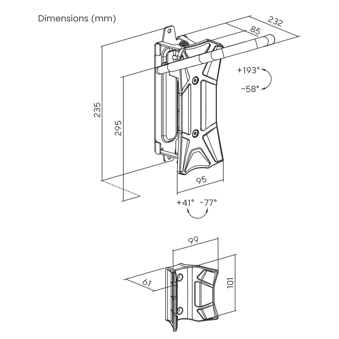 Support mural pour vélos Maclean, charge maximale de 35 kg, angle d'inclinaison réglable, acier, MC-171, lot de 3 pièces